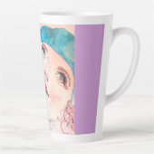 Rote Rose Blume Floral Girl Milchtasse (Rechts)