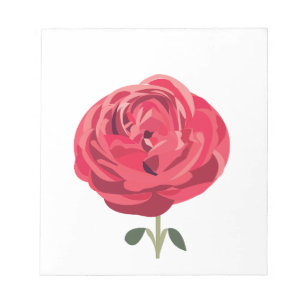 Rote Rose Blume Florale Rote Rose Notizblock