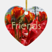 Rote Rose Blume Freundschaft Keramik Ornament (Vorne)