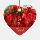 Rote Rose Blume Freundschaft Keramik Ornament (Hinten)