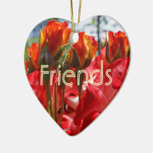 Rote Rose Blume Freundschaft Keramik Ornament