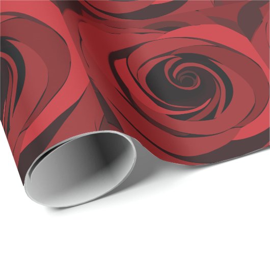 Rote Rose Blume Geschenkpapier (Rolleneckpunkt)