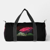 Rote Rose Blume Grüne Schwarze Kunst Blume Duffle Bag (Vorderseite)