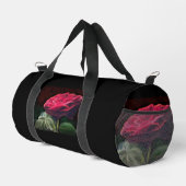 Rote Rose Blume Grüne Schwarze Kunst Blume Duffle Bag (Rechte Ecke)