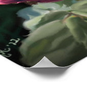 Rote Rose Blume Grüne Schwarze Kunst Blume Poster (Ecke)
