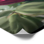 Rote Rose Blume Grüne Schwarze Kunst Blume Poster (Ecke)