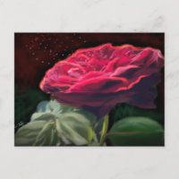 Rote Rose Blume Grüne Schwarze Kunst Blume