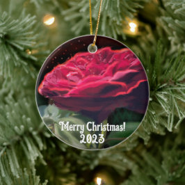 Rote Rose Blume Grüne Schwarze Kunst Keramik Ornament