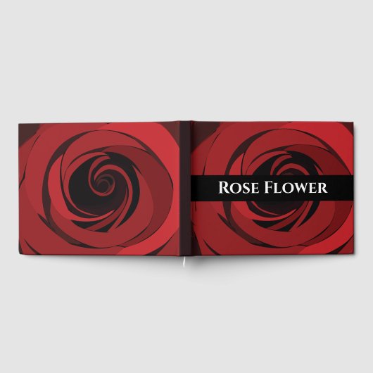 Rote Rose Blume Hochzeit Gästebuch (Voll)