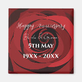Rote Rose Blume Hochzeit Jahrestag Magnet (Vorne)