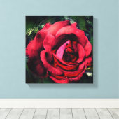 Rote Rose Blume im Blut Abstrakt Leinwanddruck (Insitu (Holzboden))