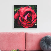 Rote Rose Blume im Blut Abstrakt Leinwanddruck (Insitu (Wohnzimmer))