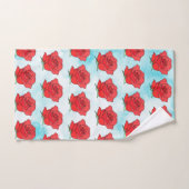 Rote Rose Blume Kunst Badhandtuch Set (Handtuch)