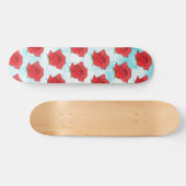 Rote Rose Blume Kunst Skateboard (Horizontal)