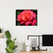 Rote Rose Blume Kunstdrucken Rose Garten Poster (Heimbüro)