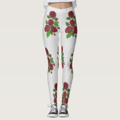 rote Rose Blume Leggings (Vorderseite)