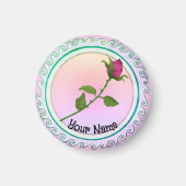 Rote Rose Blume Magnet (Vorne)