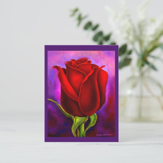 rote Rose-Blume-Malerei - Multi Postkarte (Stehend Vorderseite)