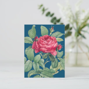 Rote Rose Blume mit grünen Blätter DANKE Postkarte