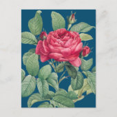 Rote Rose Blume mit grünen Blätter DANKE Postkarte (Vorderseite)