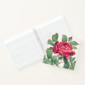 Rote Rose Blume mit grünen Blätter Notizblock (Innenseite)