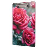 Rote Rose Blume Mit Monogramm Garden Lover Klemmbrett (Links)