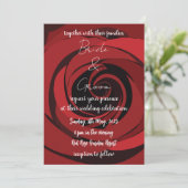 Rote Rose Blume Moderne Hochzeit Einladung (Stehend Vorderseite)