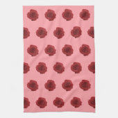 Rote Rose Blume Nahtloses Muster auf Küchentüchern Geschirrtuch (Vertikal)