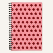 Rote Rose Blume Nahtloses Muster auf Notebook Notizblock (Vorderseite)