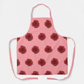 Rote Rose Blume Nahtloses Muster auf Schürze (Vorderseite)