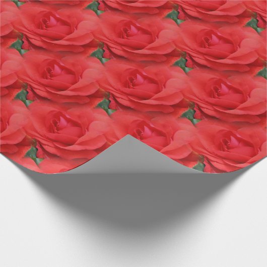 Rote Rose Blume Naturmuster Geschenkpapier (Ecke)