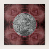 Rote Rose Blume Naturrahmen hinzufügen Foto Puzzle (Horizontal)