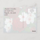 Rote Rose Blume Ölgemälde Vielen Dank Postkarte (Rückseite)