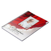 Rote Rose Blume Pearls Beerdigung Gedenkbuch Notizblock (Linke Seite)
