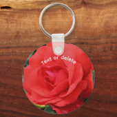 Rote Rose Blume Personalisiert Schlüsselanhänger (Rückseite)