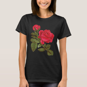 Rote Rose Blume Pflanze Garten Rose T-Shirt