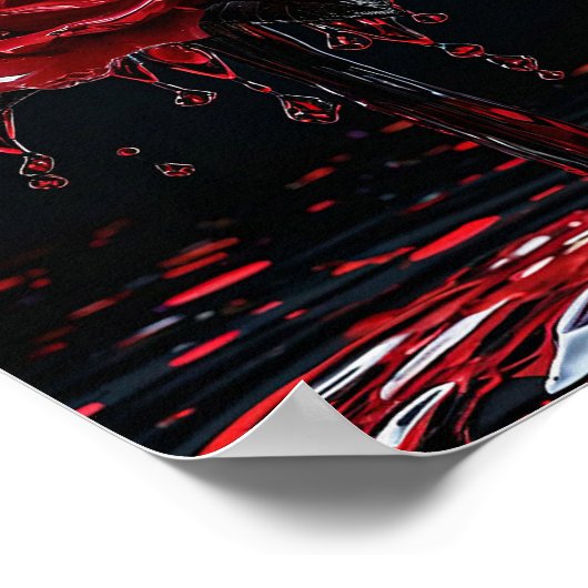 Rote Rose Blume Poster (Ecke)