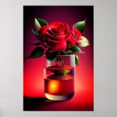 Rote Rose Blume Poster (Vorne)