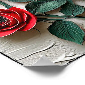 Rote Rose Blume Poster (Ecke)