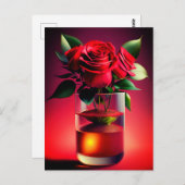 Rote Rose Blume Postkarte (Vorne/Hinten)