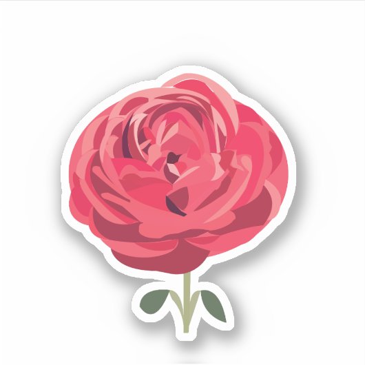 Rote Rose Blume Rote Rose Aufkleber (Vorderseite)