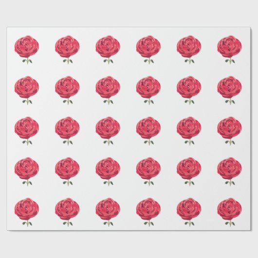 Rote Rose Blume Rote Rose Geschenkpapier (Flach)