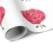 Rote Rose Blume Rote Rose Geschenkpapier (Rolleneckpunkt)