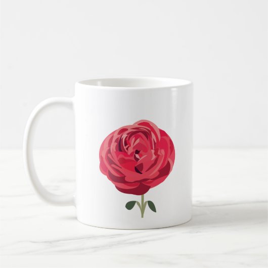 Rote Rose Blume Rote Rose Kaffeetasse (Links)
