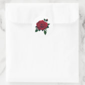 Rote Rose Blume Runder Aufkleber (Tasche)