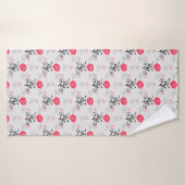 Rote Rose Blume Stalk-Muster Badehandtuch (Badehandtuch)