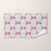 Rote Rose Blume Stalk-Muster Handtuch (Handtuch)