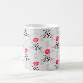 Rote Rose Blume Stalk-Muster Kaffeetasse (Mittel)