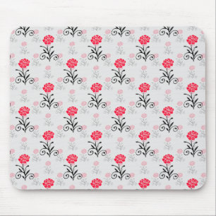 Rote Rose Blume Stalk-Muster Mousepad