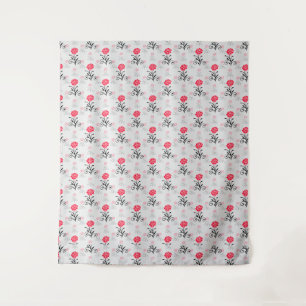 Rote Rose Blume Stalk-Muster Wandteppich